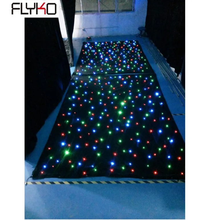 

free shipping indoor fireproof cheap flexible star curtain 3m x 6m 16pcs/sqm RGB single color for wedding backdrop