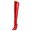 women top brand name patent leather high heels over the knee boots