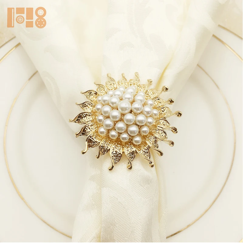 

Pearl napkins holder for table wedding decorating