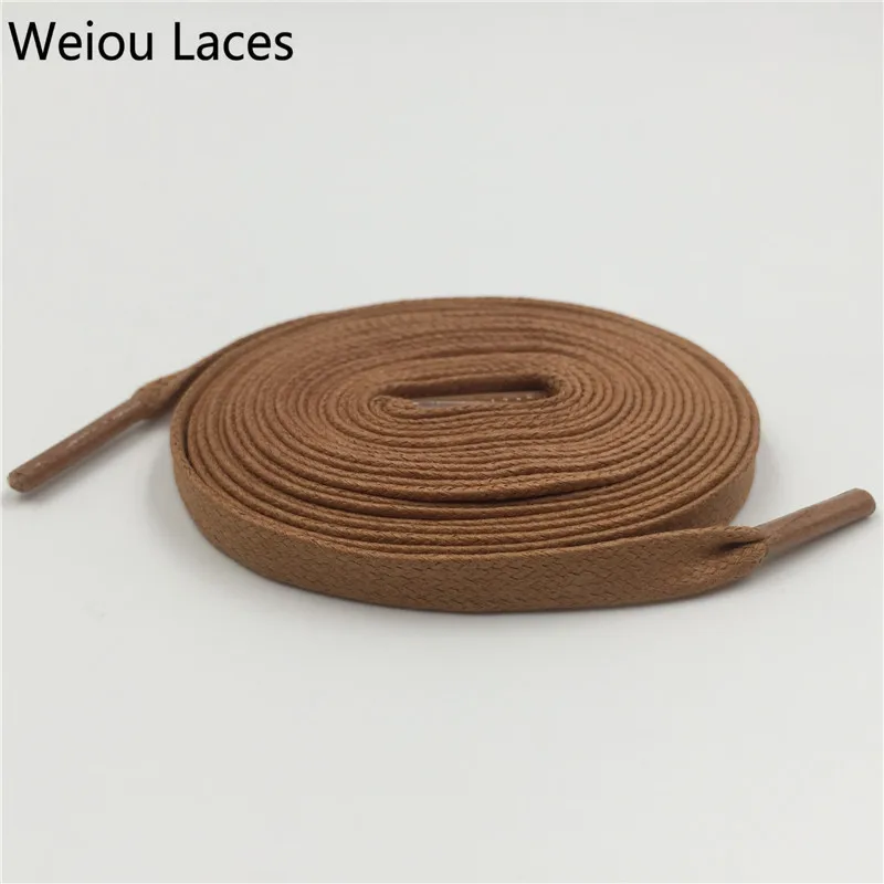 white flat waxed shoelaces