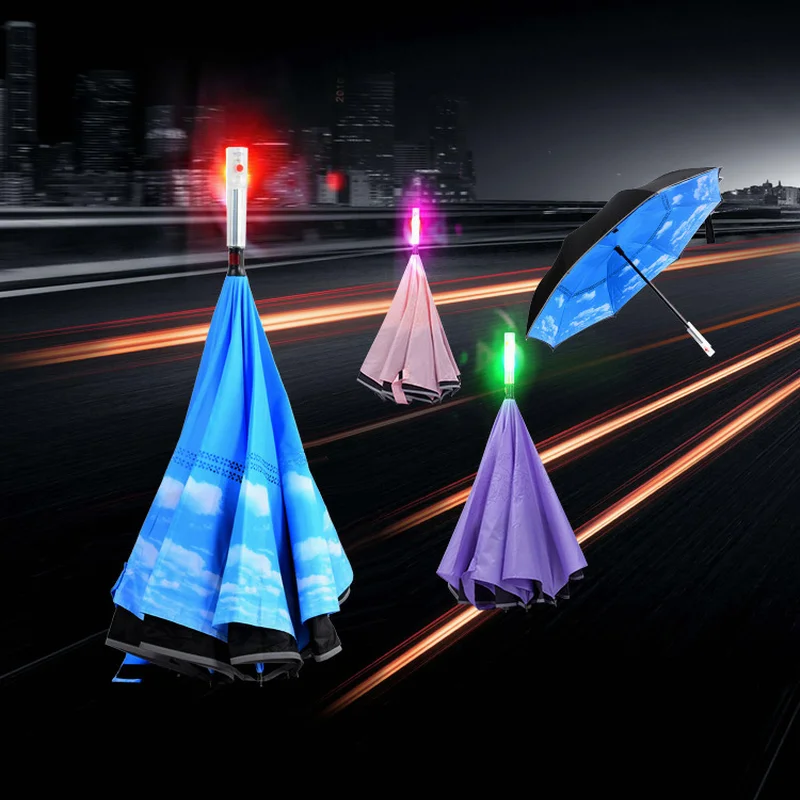 

Umbrella Reversible windproof Led reflective Umbrella, Pantone color