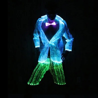 

Fiber Optic Party Outfits Rave LED Music Festival Light up Glow in the Dark Glowing Clothes