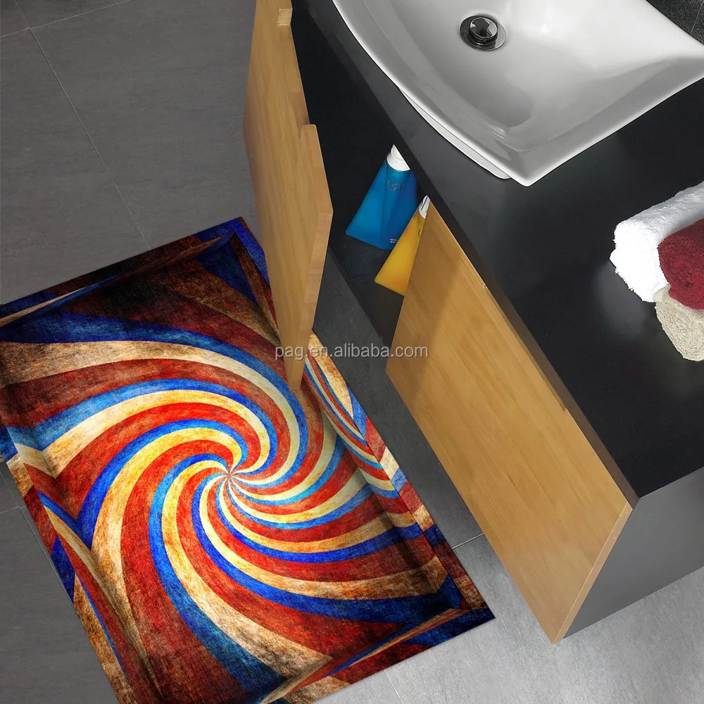 Pag groothandel 3d floor stickers home decor voor badkamer, wc ...