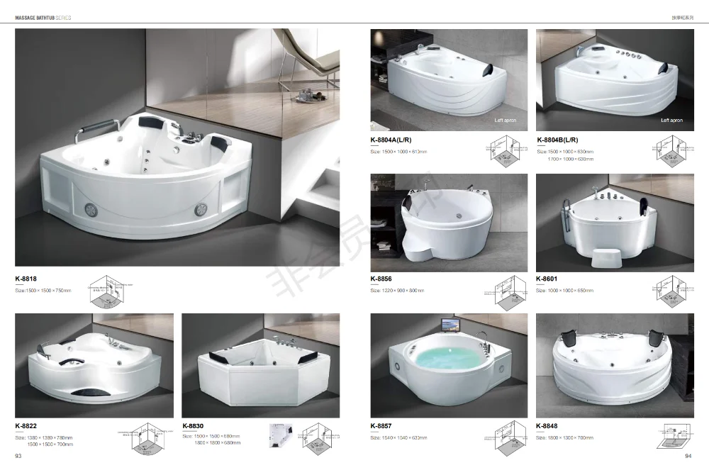 K8857 Bathroom In Lahore Pakistan Hydrotherapy Double Seat Whirlpool