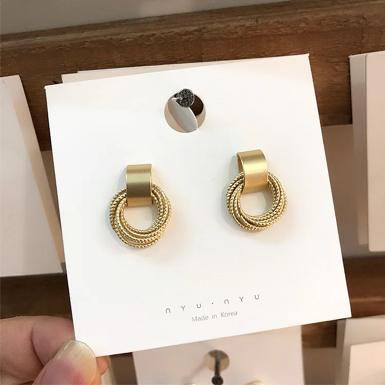 

Vershal A-81 Fashion Small Hoop Matte Tassel Minimalist Earrings Jewelry For Women