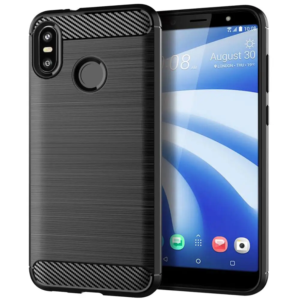 

Carbon Fiber Shockproof Soft TPU Back Cover mobile Phone Case For HTC U12 Life, N/a