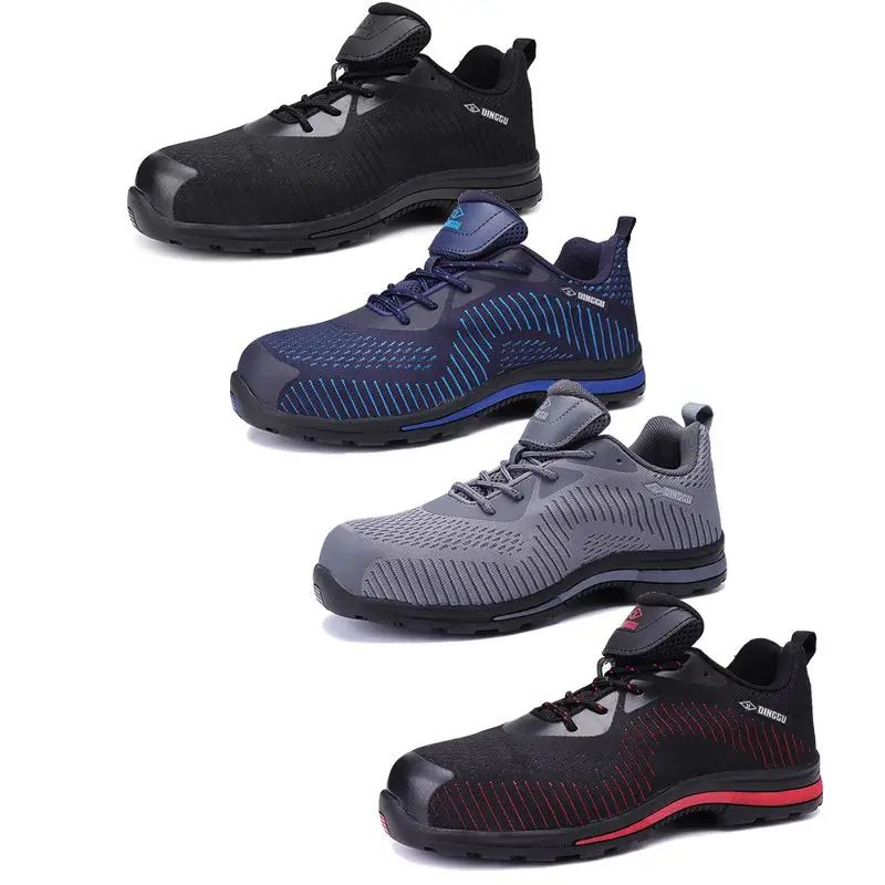 AtreGo Men Steel Toe Fiber Safety Shoes Breathable Work Sneaker Shock-proof 