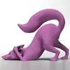 High gloss elegant shape life size pink fox resin statue sculpture