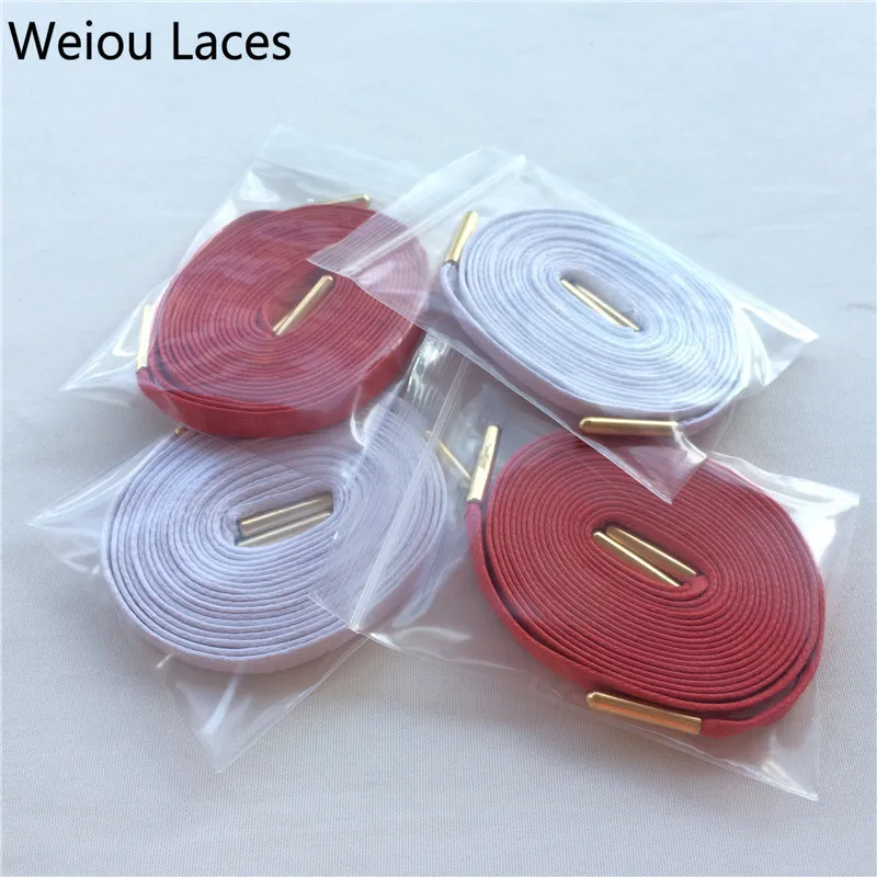 white flat waxed shoelaces