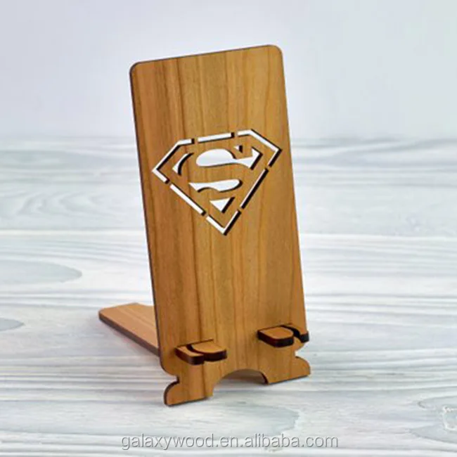 High Quality Custom Natural Desk Laser Cut Wooden Mobile Phone Holder ...