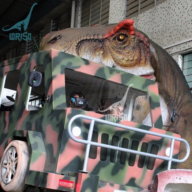 Animatronic dinosaur VR car machine for Amusement park use