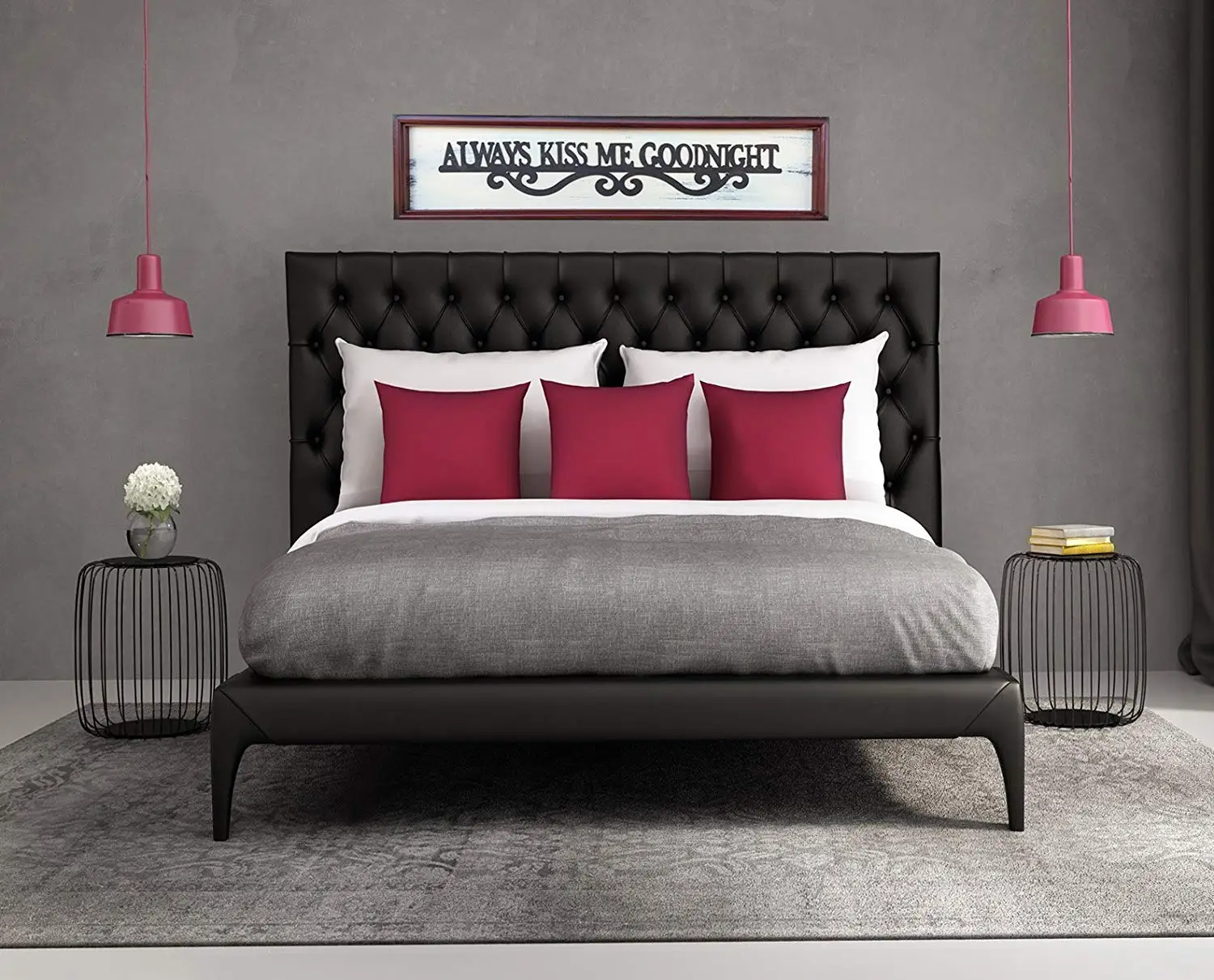 Deep Red Bedroom Find Deals On Line At Get Quotations Always Kiss Me Goodnight Reclaimed Distressed Wood Wall Bedroom Sign Bed Home Nursery Decor Deep Red