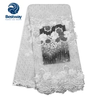 

2019 New flower girl dresses wedding 3d french net lace for evening dresses FL0447