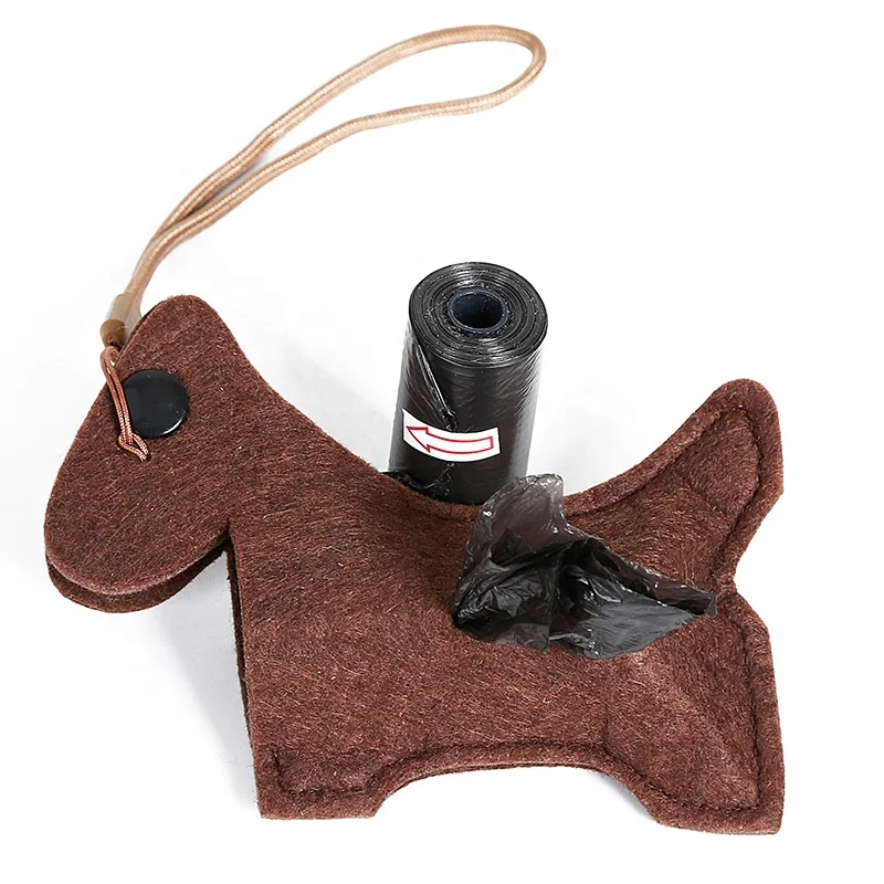 

Eco-Friendly Poop Bag Dispenser Felt Dog Waste Bag Holder Pet Poop Bag Dispenser, Grey;dark gray;brown;green