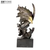 TPAL-218 Bronze Statues Animal Bust Bald Eagle Head Sculpture Marble Base Bird Figurine