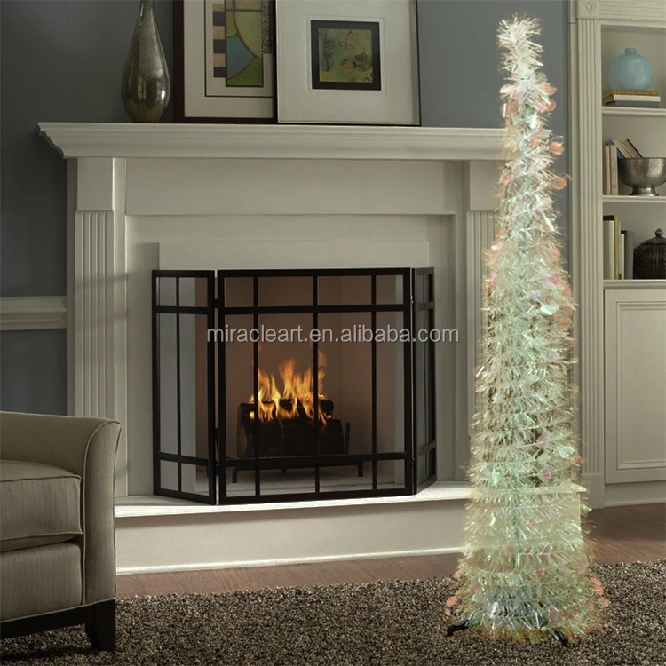 7ft pre lit snow flocked pop up christmas tree with light