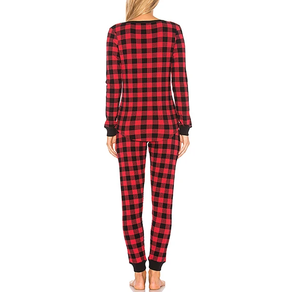 Wholesale Clothing Waffle Knit Fabric Pyjamas Women Warm Pj Set Buy