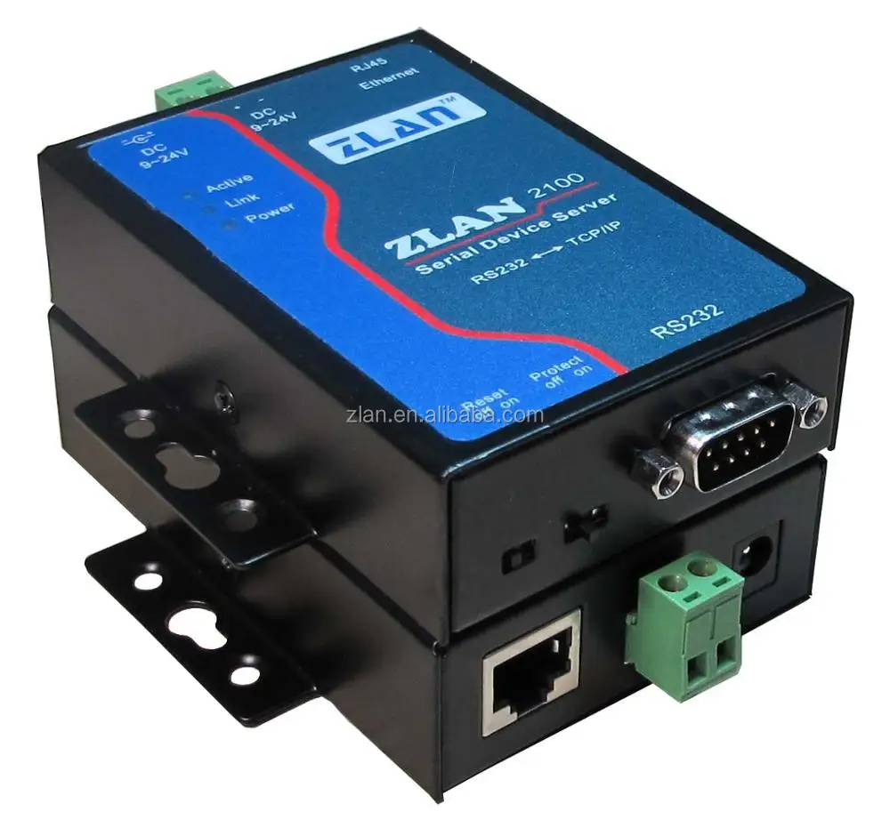 Zlan2100 Serial Port Rs232 To Ethernet Tcp/ip Rj45 Converter 