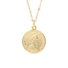 Amazon Top Seller Queen Elizabeth's Necklace 925 Silver 18K Gold Round Coin Pendant Necklaces A1293