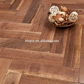 Classic American Black Walnut Herringbone Parquet Engineered Wood