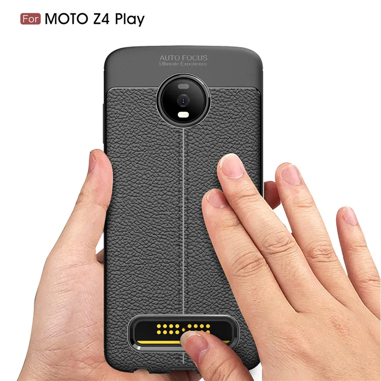 

Soft Tpu Litchi Leather Texture Cover Case For Moto z4 play, Multi-color, can be customized