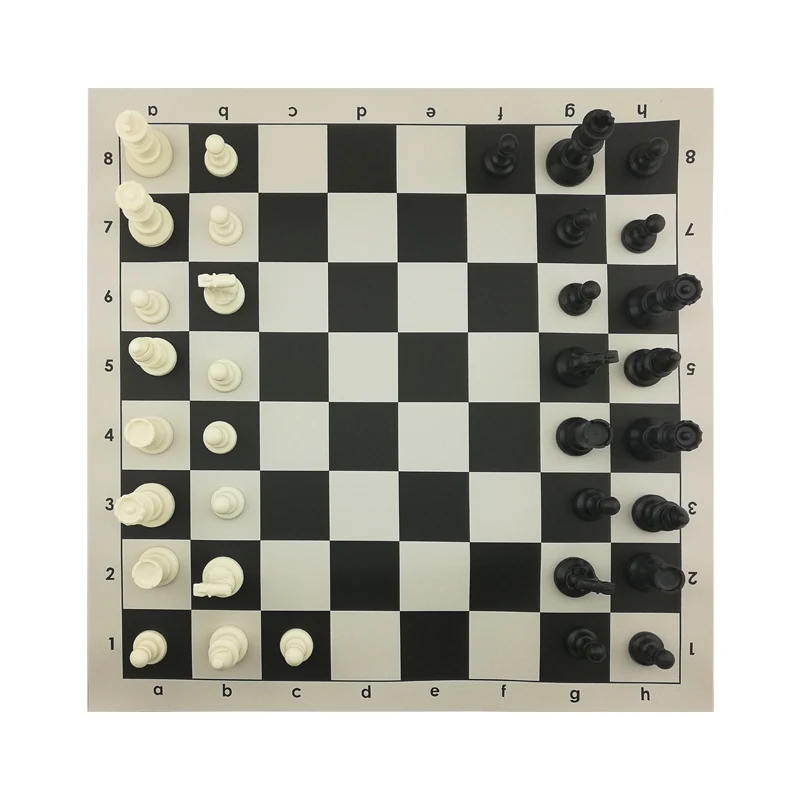 Plastic Tournament Standard Chess Set King Height 3.75" And Vinyl Chess