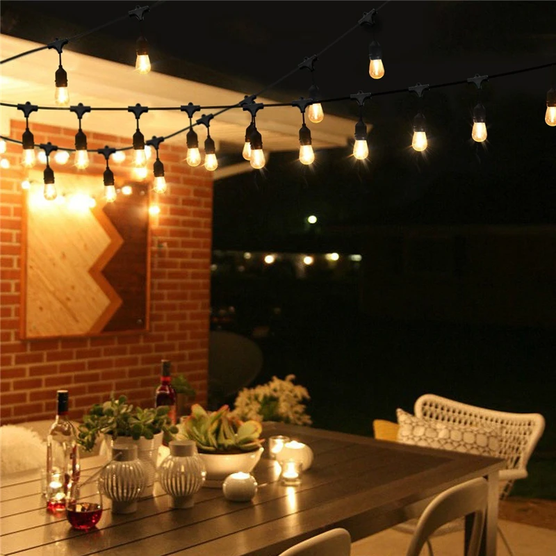 
Popular Convenient connection Good quality LED festoon lighting vintage patio globe 48ft outdoor string light with 24 x e26 