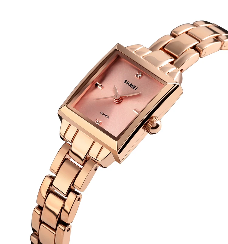 

Rose gold silver color SKMEI time chain wristwatch watch ladies women