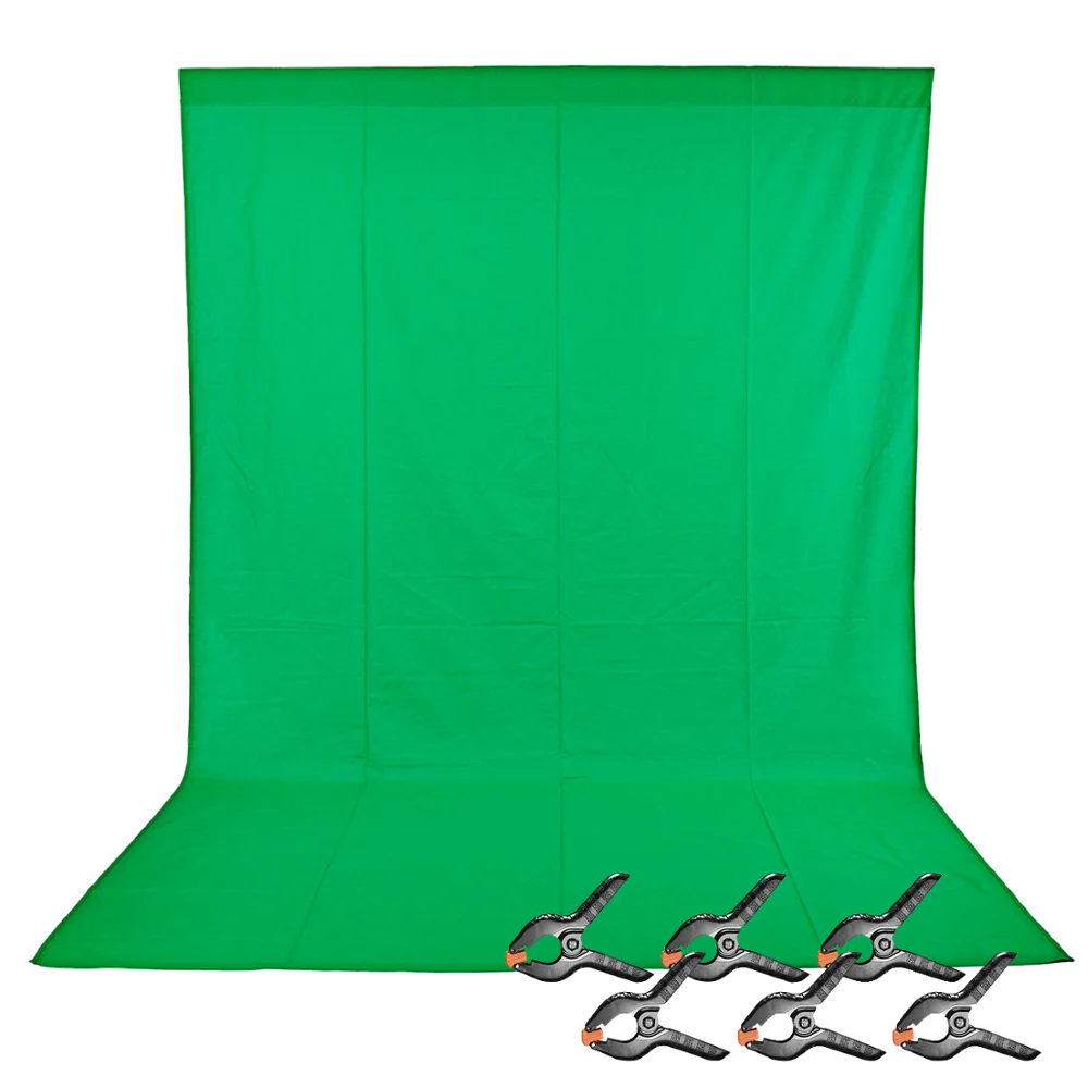 

Neewer Photography Background Muslin Backdrop 6 x 9 feet/1.8 x 2.8 meters with 6 Clamps for Photo Studio Video Shooting (Green