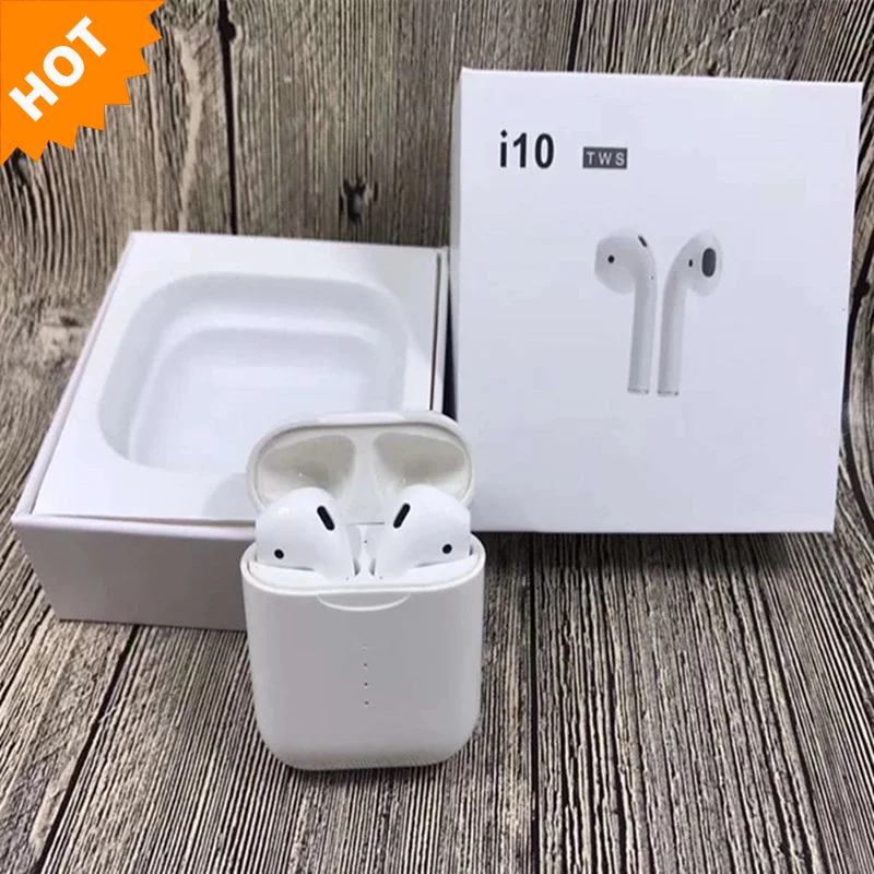 

New arrival i10 TWS Sensor Switch Touch Control Wireless Earbuds Support Wireless Charging, White