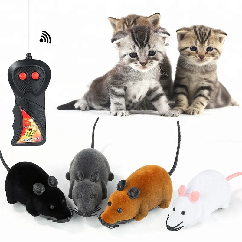 

Funny mice Toy Wireless RC Gray Rat Mice Toy kitten teaser Remote Control electronic cat toy mouse, Multicolor