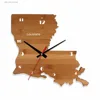 U.S. States Louisiana Maps Shape MDF Wooden Wall Clock