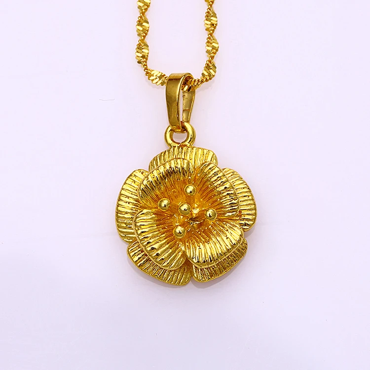 

Xuping gold plated dubai 24K flower shaped pendant for ladies