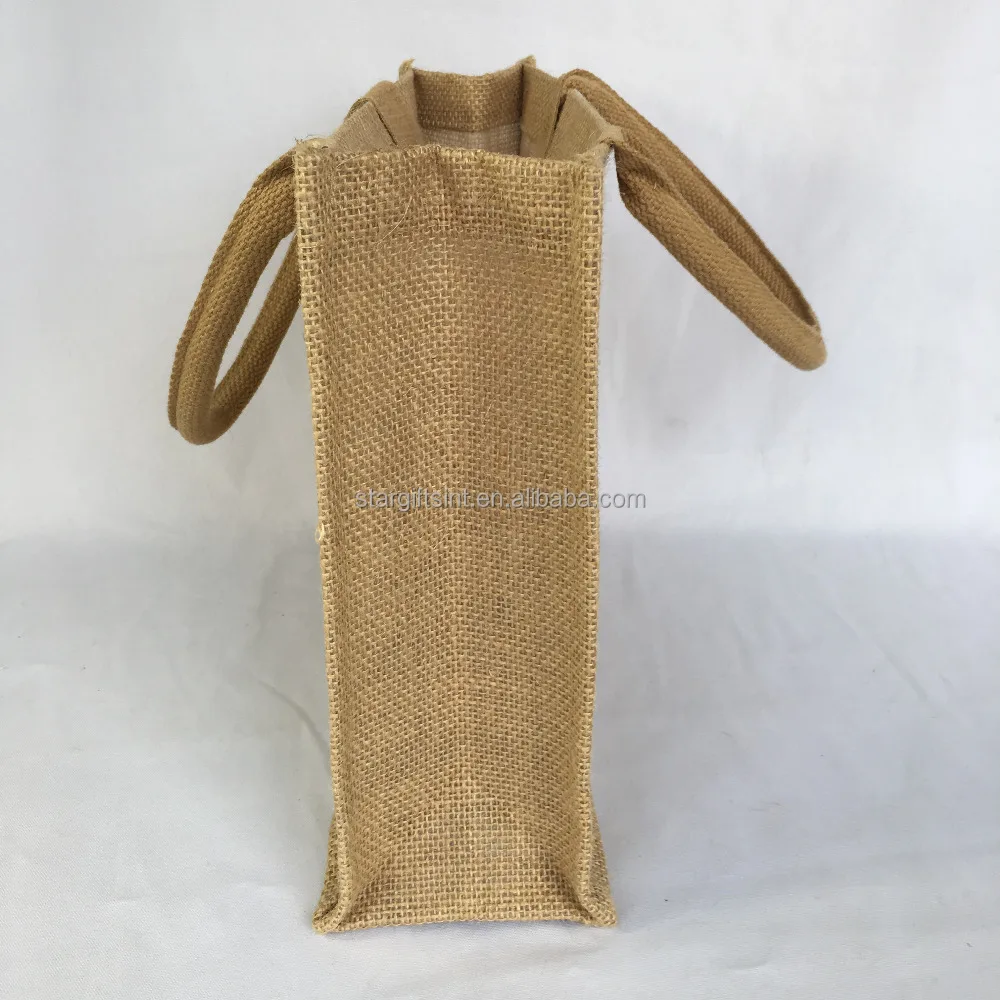 
China Eco Products Buttoned Open Top Jute Shopping Bag 