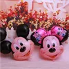 2014 new design cartoon character Mickey and Minnie head shape foil mylar balloons