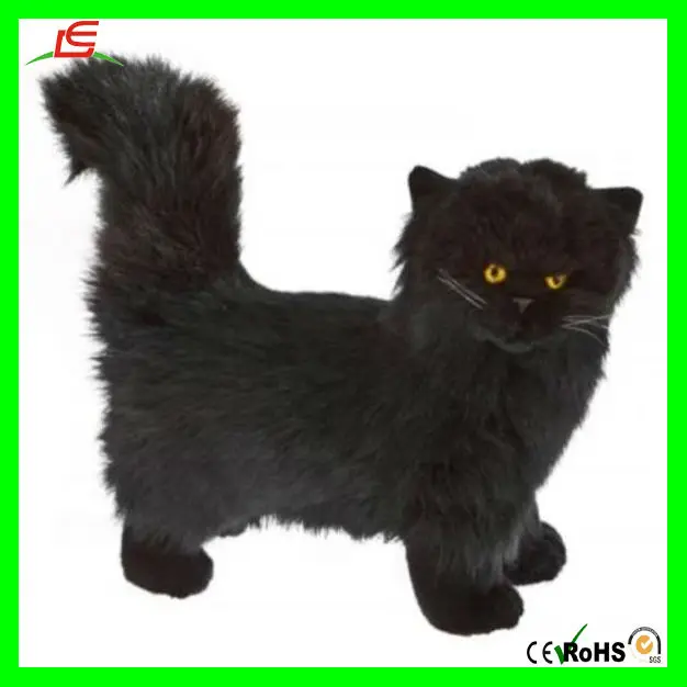 black stuffed cat toy