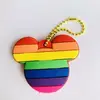 Mouse Rainbow Head Key Met Protective Cover Keychain Decorate New CA2823