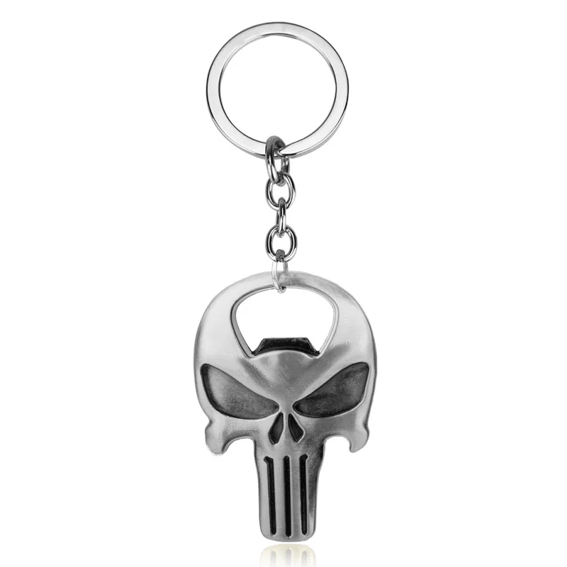 Punisher bottle opener stainless steel Skull Keychain. 