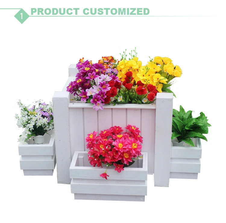 Pastoral Style White Flower Pot For Succulent Flower Plants Pvc Pot