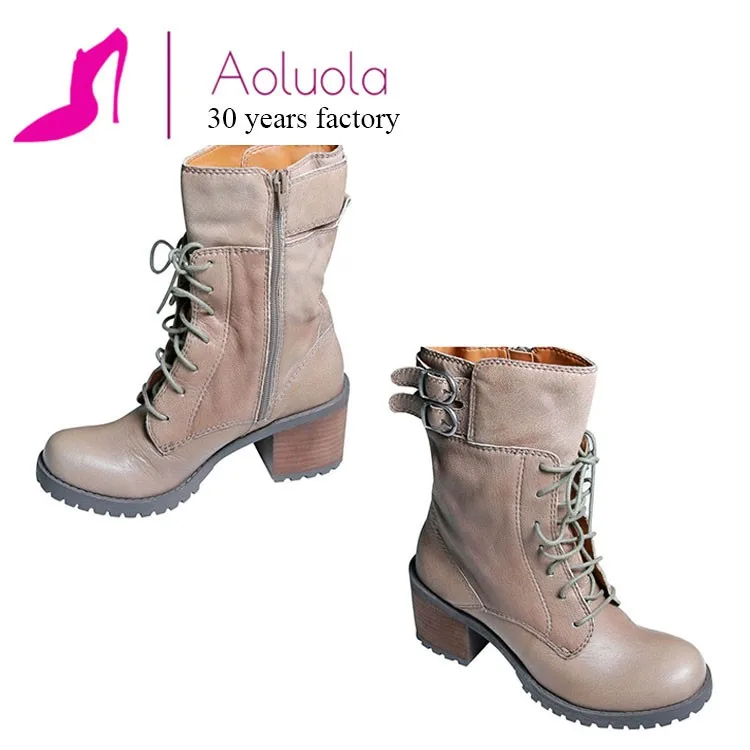 Handmade Block Heel Lace,up Half Boots Women Zipper Women Army Combat Boots , Buy Army Combat Boots,Women Army Combat Boots,Handmade Army Combat Boots