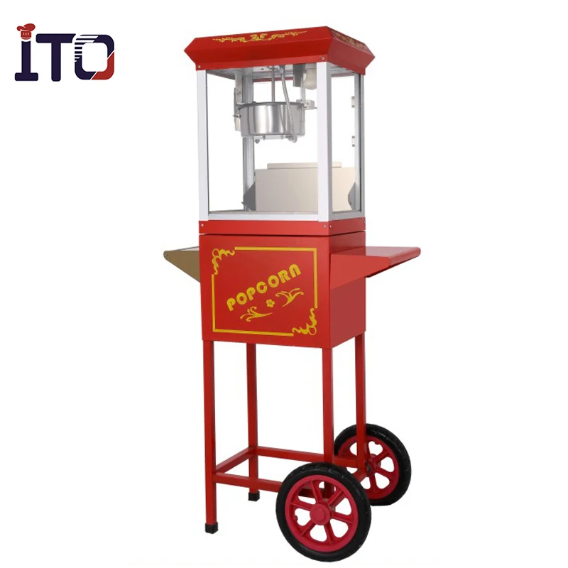 Factory Automatic Popcorn Maker Popcorn Machine Cart With Wheels Po04