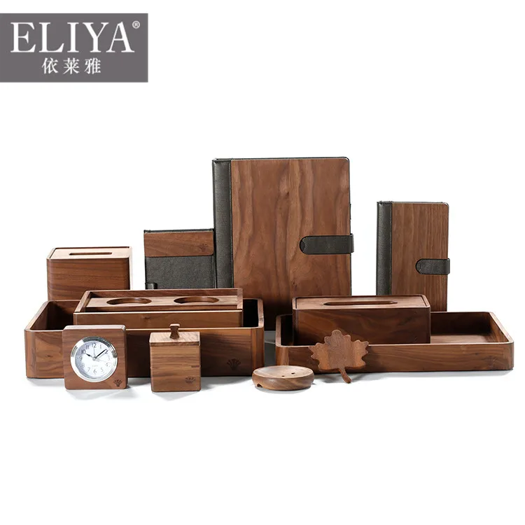ELIYA Wholesale Custom 5 Star Hotel Guest Room Wooden Hotel Serving Amenity Tray Set