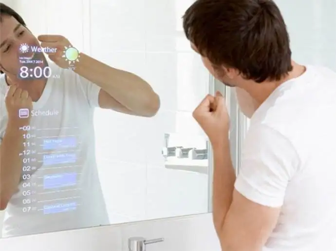 
Android Smart home Magic mirror with touch screen Bluetooth advertising WiFi zigbee AI home automation control 