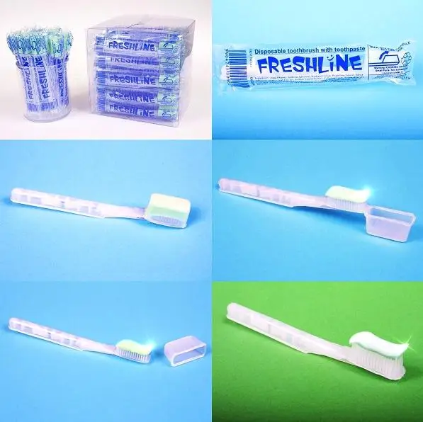 single use toothbrush with toothpaste