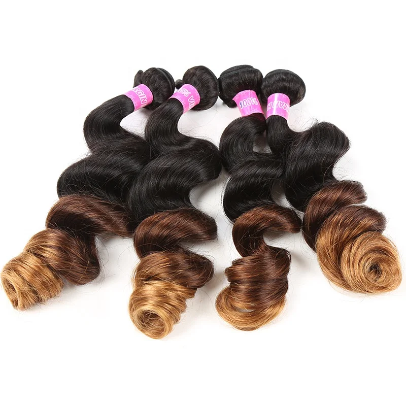 

Ms Mary Ombre Loose Body Wave Virgin Hair In Weave Braid In Human Hair Bundles 3 Tone Color 1b 4 30, Natural color #1b 4 30 loose body wave