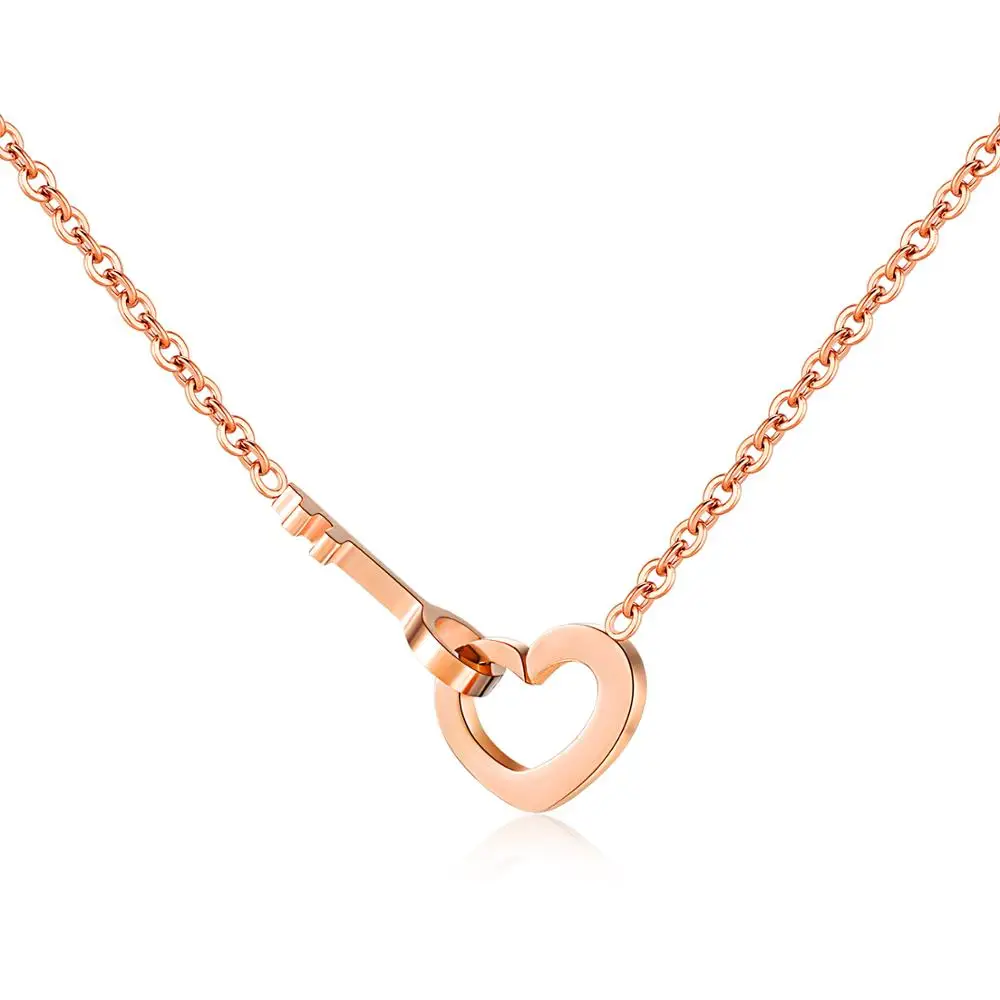 

Love spell key rose gold clavicle chain female short necklace
