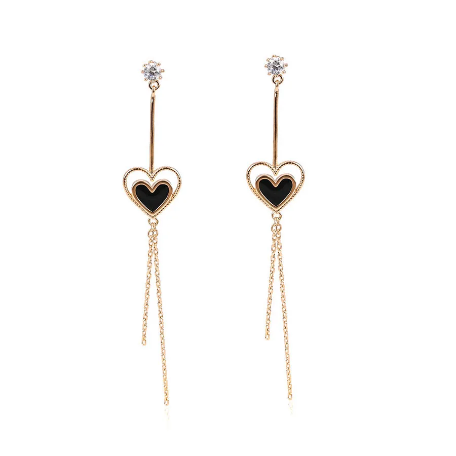 

94903 fashion earring designs new model earrings gold plated heart tassels shape women dangle earrings