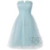 China wholesale simple design cute short mint puffy homecoming dress