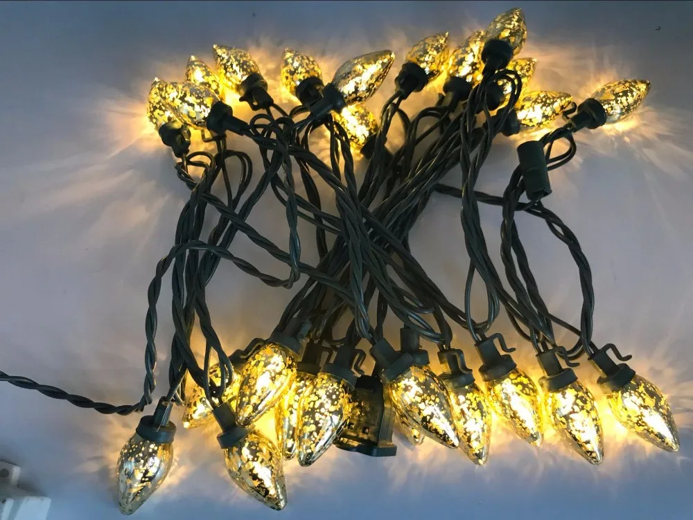 Ul Listed Mercury Gold C7 Led Christmas Light Bulb Waterproof Xmas