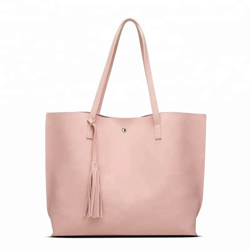 

C-SWY-08 Women's soft faux leather tote shoulder bag from FashionLeatherBags big capacity tassel handbag, See below pictures showed